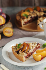 A piece of a plum cake	