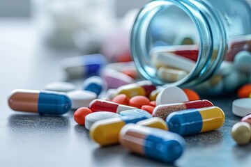 Patient care medication withdrawal management, Diabetic Retinopathy Multiple Sclerosis (MS). Medication adherence patient safety medical pharmacy. Tablets and pills drug administration healthcare.