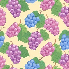 pattern vector grapes pastel colors