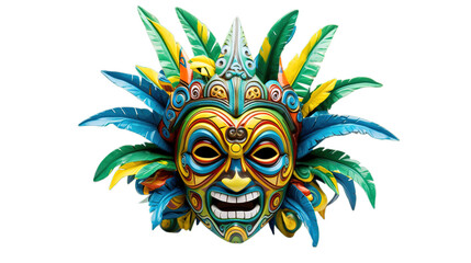 Brazilian mask isolated on transparent background, Generative ai.