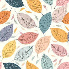 Obraz premium pattern vector leaves pastel colors