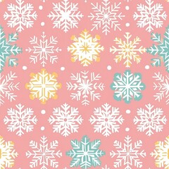 Naklejka na ściany i meble pattern snowflakes pastel colors