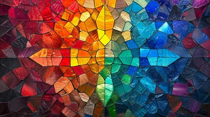 Stained glass window background with colorful abstract.	 - obrazy, fototapety, plakaty