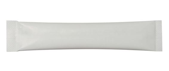 White paper sachet for bulk products, bulk medicines on an isolated background