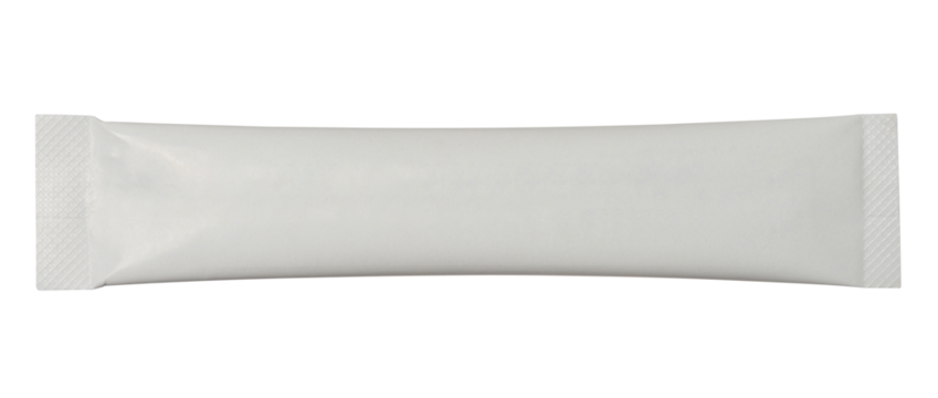 White paper sachet for bulk products, bulk medicines on an isolated background