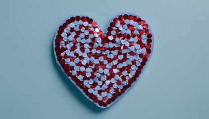 A heart made of red and blue hearts