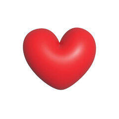 3D heart red glossy symbol realistic illustration on white background. Idea for Valentines Day, Mothers Day, wedding. 
Vector