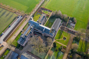 Aerial view of a monastery 