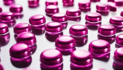 A large group of pink and purple pills