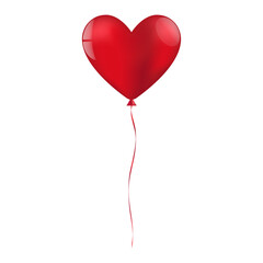 Heart Shaped Balloon. Balloon for Valentine's Day, Wedding Celebration, Mother's Day or Anniversary. Vector Illustration Isolated on White Background.