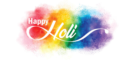 Happy Holi Festival Of Colors Illustration Of Colorful Gulal For Holi, In Hindi Holi Hain Meaning Its Holi - obrazy, fototapety, plakaty