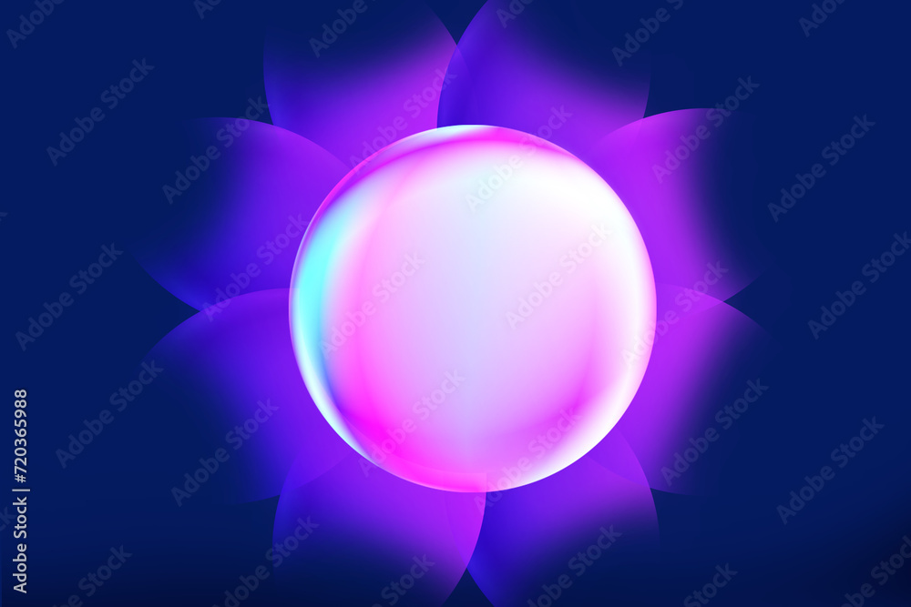 Fototapete abstract hitech technology background with geometric circle and gradient pink and blue light color f