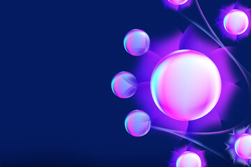 abstract hitech technology background with geometric circle and gradient pink and blue light color for graphics web illustration digital technology internet network connection smart digital marketing
