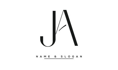 JA,  AJ,  J,  A  Abstract  Letters  Logo  Monogram