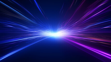 Glowing road speed lines, neon speed abstract background