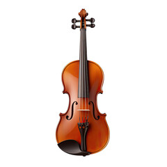 Fototapeta na wymiar A Finely Crafted Violin Its Strings Prepared for a Beautiful Melody.. Isolated on a Transparent Background. Cutout PNG.