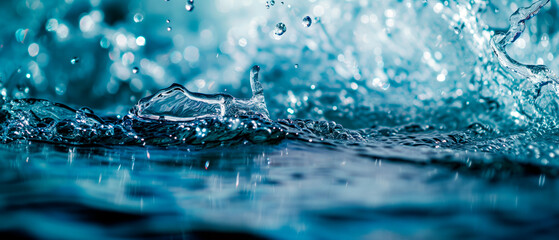 Close up water splash. Abstract clean soft water splash wallpaper.