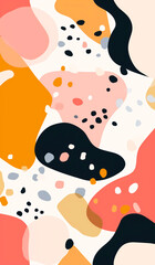 Abstracts geometric shapes illustration design. Hand drawn doodle in pastel colors.