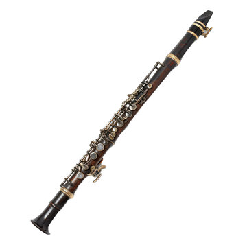 An Oboist With an Oboe.. Isolated on a Transparent Background. Cutout PNG.