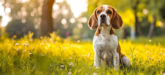 beagle dog in the park Generative AI