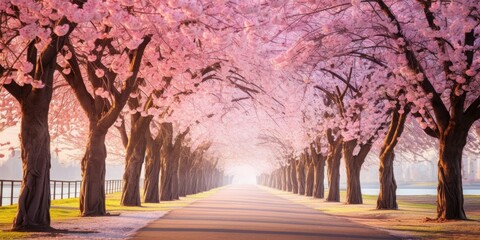 cherry blossom alley Generative AI