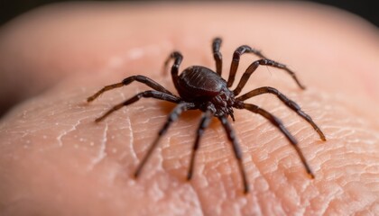 Obraz premium A brown spider on a hand