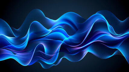 Elegant Blue Abstract Wave Rippling Gently in a Studio Setting Background