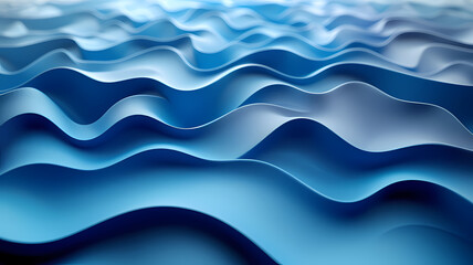 Fototapeta premium Elegant Blue Abstract Wave Rippling Gently in a Studio Setting Background