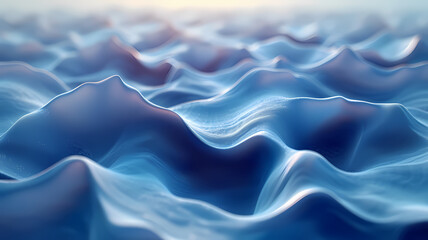 Elegant Blue Abstract Wave Rippling Gently in a Studio Setting Background