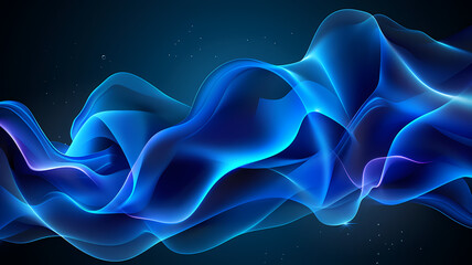 Obraz premium Abstract Blue and White Wavy Pattern as Digital Art Background