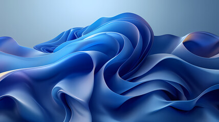 Obraz premium Abstract Silk Fabric Waves in Various Shades of Blue Background