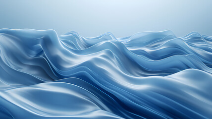 Obraz premium Abstract Silk Fabric Waves in Various Shades of Blue Background