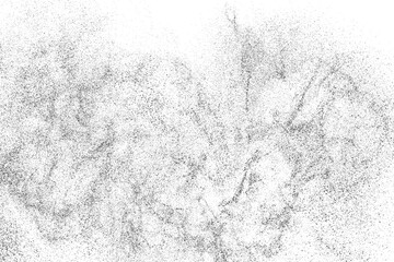 Black texture on white. Worn effect backdrop. Old paper overlay. Grunge background. Abstract pattern. Vector illustration.	