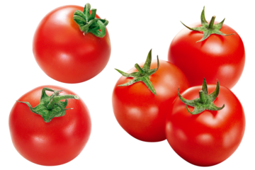 composição de tomates vermelhos maduros isolado em fundo transparente