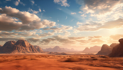 Fototapeta premium desert plains with hills