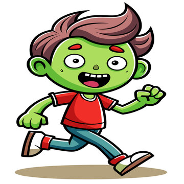 illustration of a zombies running