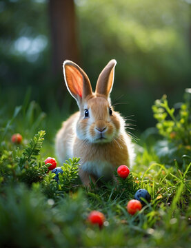 Naklejki rabbit in the garden