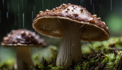 Fototapeta premium A mushroom with a hole in the center