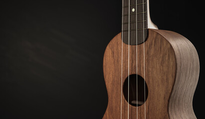 Fototapeta premium Ukulele isolated on a black background