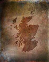 Alte verwitterte Landkarte - Schottland