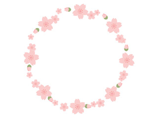 桜の花の円形フレーム
