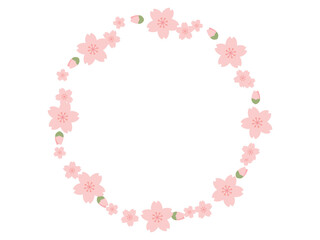 桜の花の円形フレーム