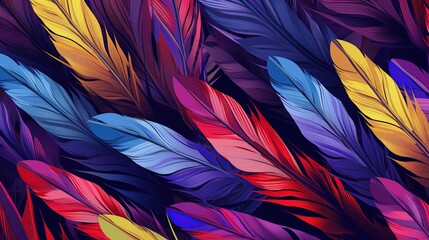 Fototapeta na wymiar Colorful abstract feathers background, adding a burst of color and texture to creative and artistic projects.