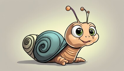 A cute cartoon slug with a smile on its face