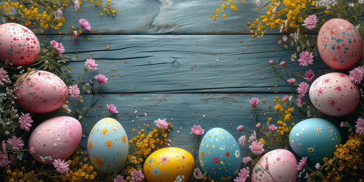 Pasqua. Spazio per messaggio. Ai generated.