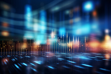 Digital technological economic trends with financial investment trading is view abstract modern technology theme futuristic hologram AI Generation