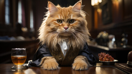 Orange Cat in suit uniform Judges Authority A judge