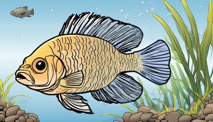 A fish with a long tail and fins