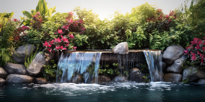 Backyard Waterfall Image .