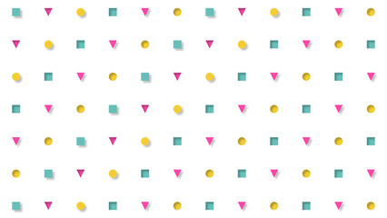 Geometric colored background, 90s colors.